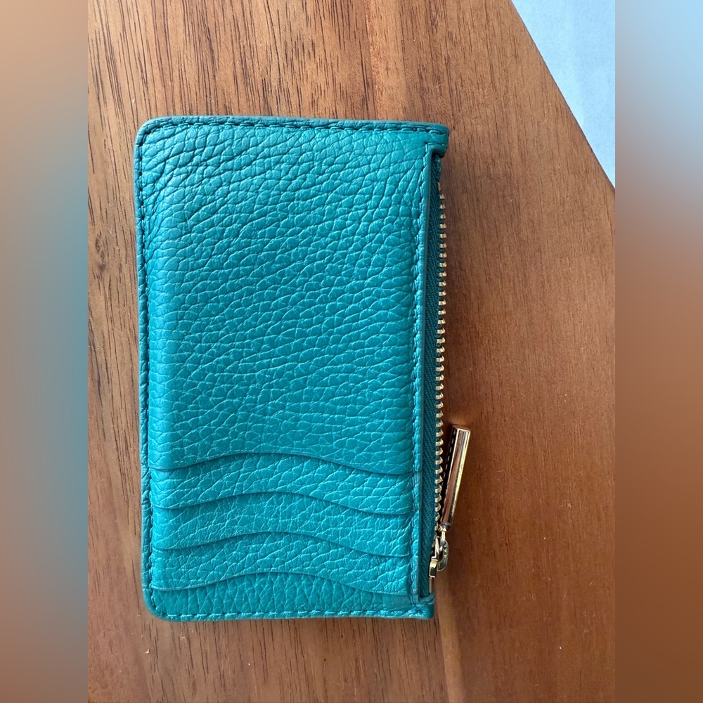 Cuyana Leather Wallet Zip Cardholder in Emerald